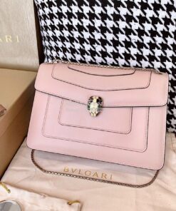 Replica Bvlgari Serpenti Forever Flap Cover Bag 19s Crystal Rose 28495