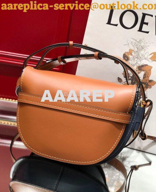 Replica Loewe Gate Small Bag 397511 Tan/ Blue 4