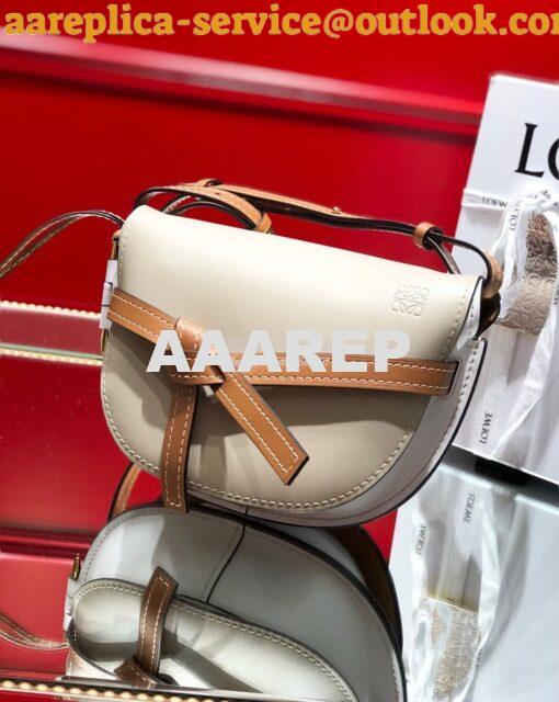 Replica Loewe Gate Small Bag 397511 Light Oat/ White 3