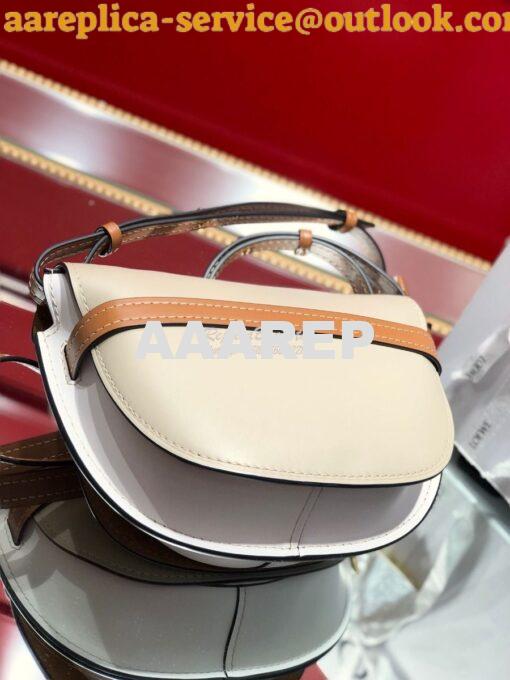 Replica Loewe Gate Small Bag 397511 Light Oat/ White 4