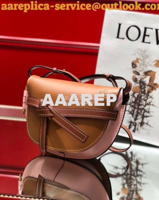 Replica Loewe Gate Small Bag 397511 Amber/Pink 2