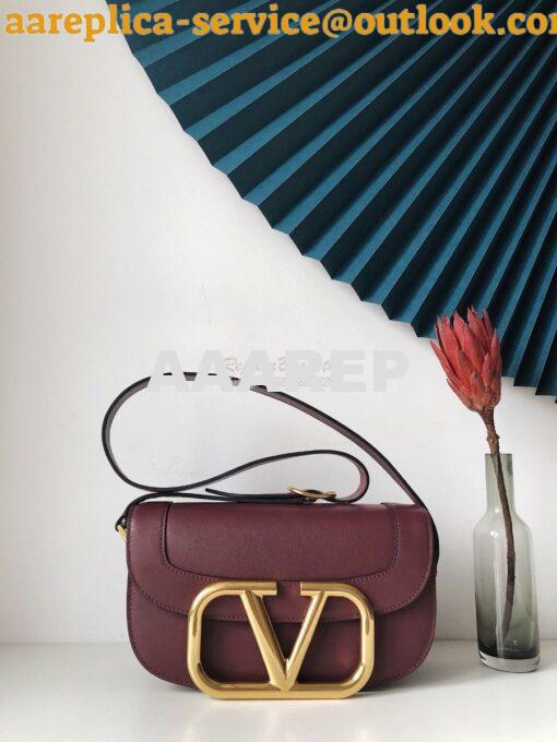 Replica Valentino Supervee Crossbody Calfskin Bag VW2B0G09 Rubin