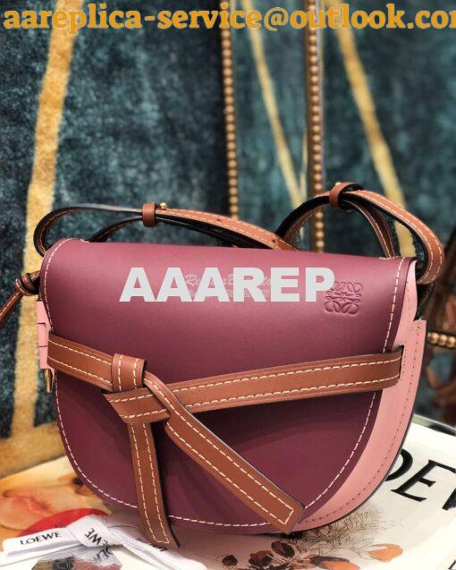 Replica Loewe Gate Small Bag 397511 Oxblood/Pink 2