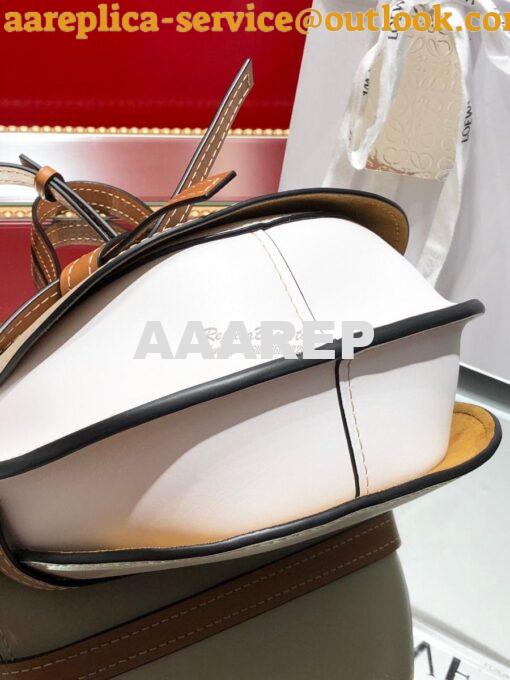 Replica Loewe Gate Small Bag 397511 Light Oat/ White 7