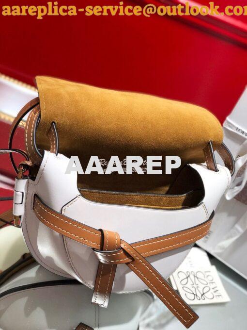 Replica Loewe Gate Small Bag 397511 Light Oat/ White 8