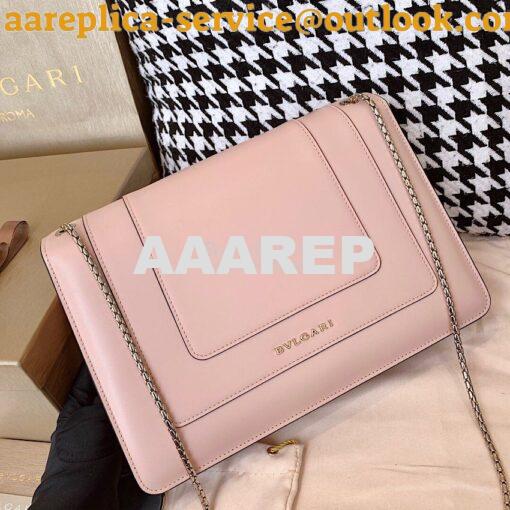 Replica Bvlgari Serpenti Forever Flap Cover Bag 19s Crystal Rose 28495 7