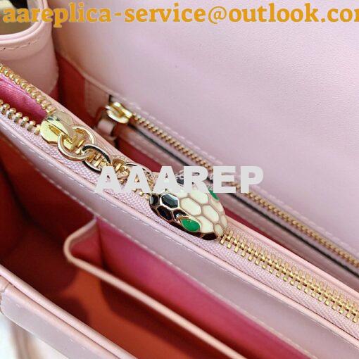 Replica Bvlgari Serpenti Forever Flap Cover Bag 19s Crystal Rose 28495 11