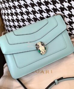 Replica Bvlgari Serpenti Forever Flap Cover Bag 19s Glacier Turquoise 2