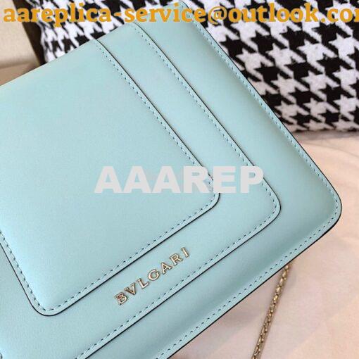 Replica Bvlgari Serpenti Forever Flap Cover Bag 19s Glacier Turquoise 6