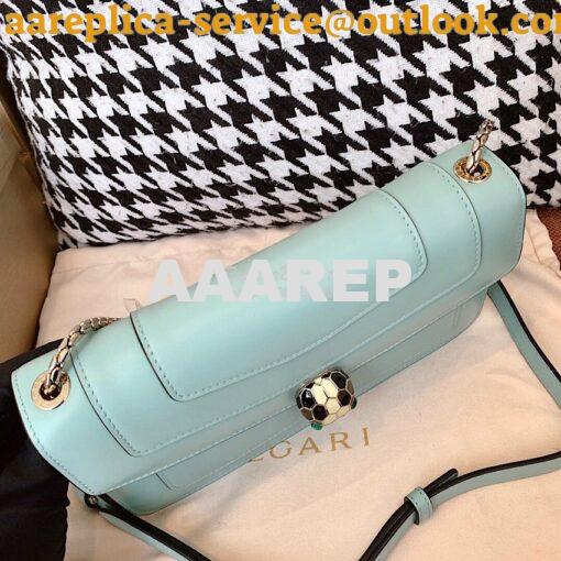 Replica Bvlgari Serpenti Forever Flap Cover Bag 19s Glacier Turquoise 4