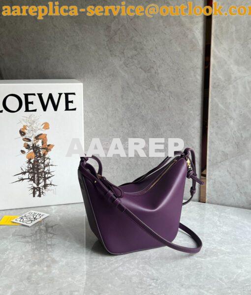 Replica Loewe Mini Hammock Hobo bag in classic calfskin A538G13 Purple