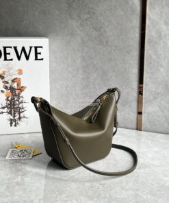 Replica Loewe Mini Hammock Hobo bag in classic calfskin A538G13 Dark K 2