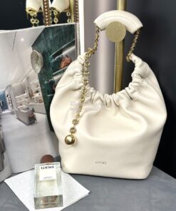 Replica Loewe Small Squeeze Bag In Nappa Lambskin A914NCH White