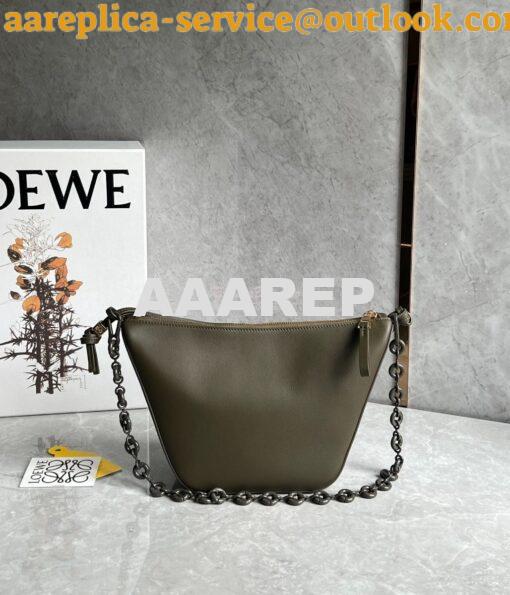 Replica Loewe Mini Hammock Hobo bag in classic calfskin A538G13 Dark K 4