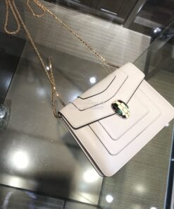 Replica Bvlgari Serpenti Forever Flap Cover Bag 34559 White