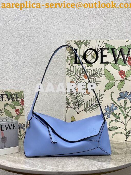 Replica Loewe Puzzle Hobo Bag In Nappa Calfskin A510J67 Olympic Blue