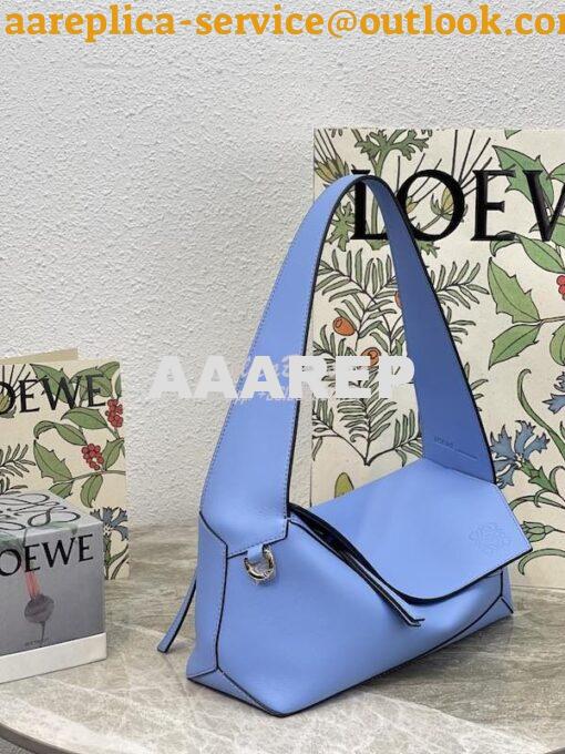 Replica Loewe Puzzle Hobo Bag In Nappa Calfskin A510J67 Olympic Blue 3