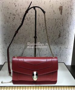 Replica Bvlgari Serpenti Forever Flap Cover Bag 280177 Claret Red