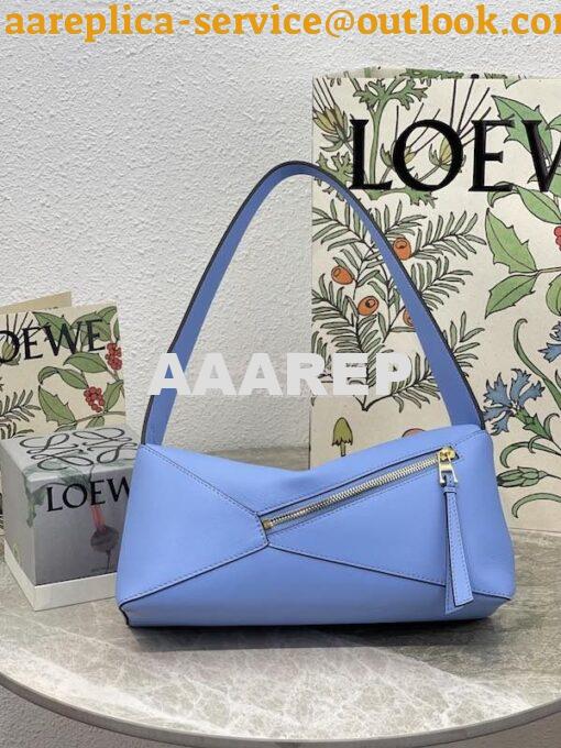 Replica Loewe Puzzle Hobo Bag In Nappa Calfskin A510J67 Olympic Blue 5