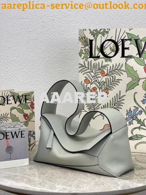 Replica Loewe Puzzle Hobo Bag In Nappa Calfskin A510J67 Light Grey 2