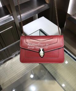 Replica Bvlgari Serpenti Forever Flap Cover Bag 280177 Claret Red 2