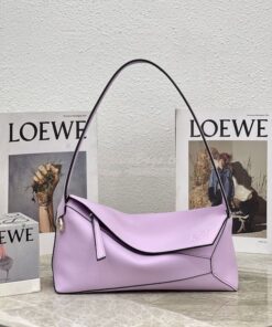 Replica Loewe Puzzle Hobo Bag In Nappa Calfskin A510J67 Light Mauve