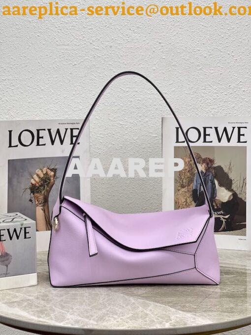 Replica Loewe Puzzle Hobo Bag In Nappa Calfskin A510J67 Light Mauve