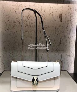 Replica Bvlgari Serpenti Forever Flap Cover Bag 280177 White