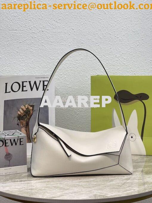 Replica Loewe Puzzle Hobo Bag In Nappa Calfskin A510J67 Chalk