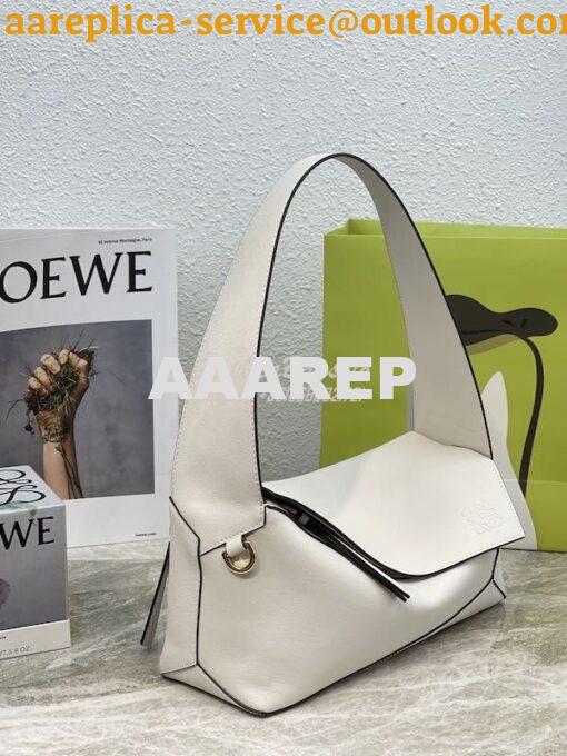 Replica Loewe Puzzle Hobo Bag In Nappa Calfskin A510J67 Chalk 2