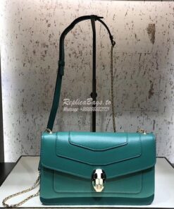 Replica Bvlgari Serpenti Forever Flap Cover Bag 280177 Green