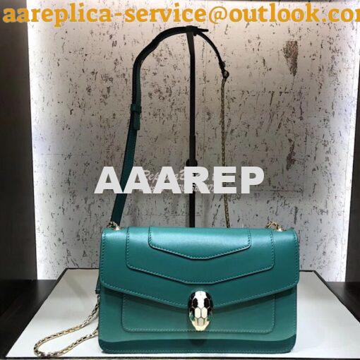 Replica Bvlgari Serpenti Forever Flap Cover Bag 280177 Green