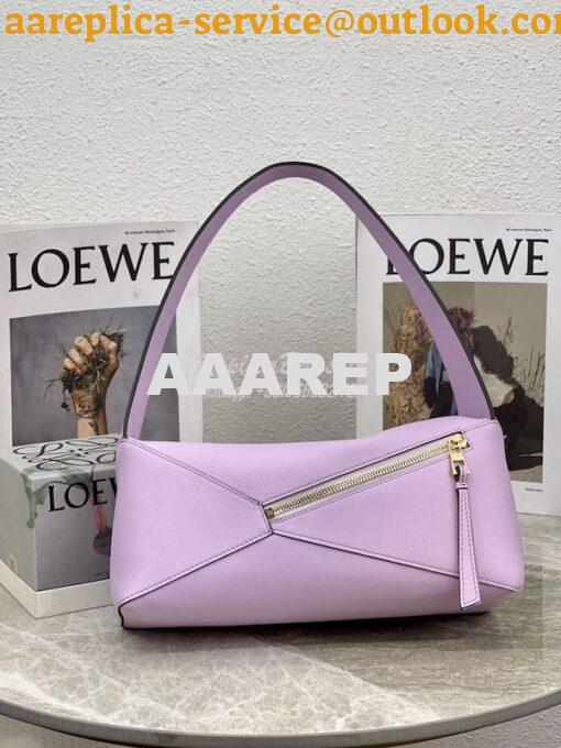 Replica Loewe Puzzle Hobo Bag In Nappa Calfskin A510J67 Light Mauve 4