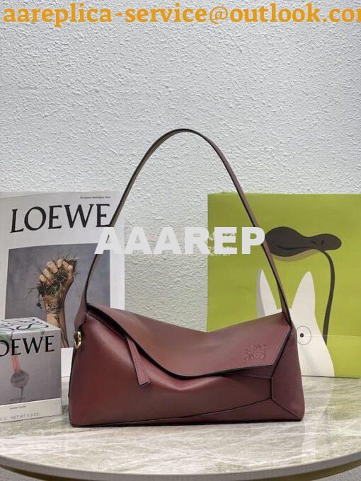 Replica Loewe Puzzle Hobo Bag In Nappa Calfskin A510J67 Burgundy