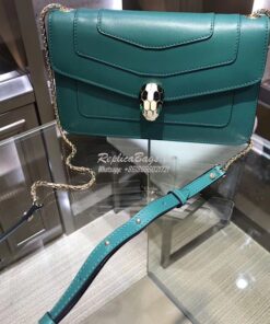 Replica Bvlgari Serpenti Forever Flap Cover Bag 280177 Green 2