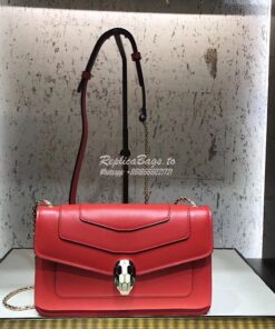 Replica Bvlgari Serpenti Forever Flap Cover Bag 280177 Red