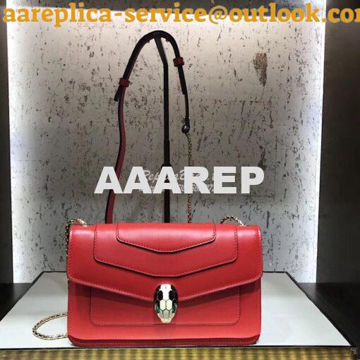 Replica Bvlgari Serpenti Forever Flap Cover Bag 280177 Red