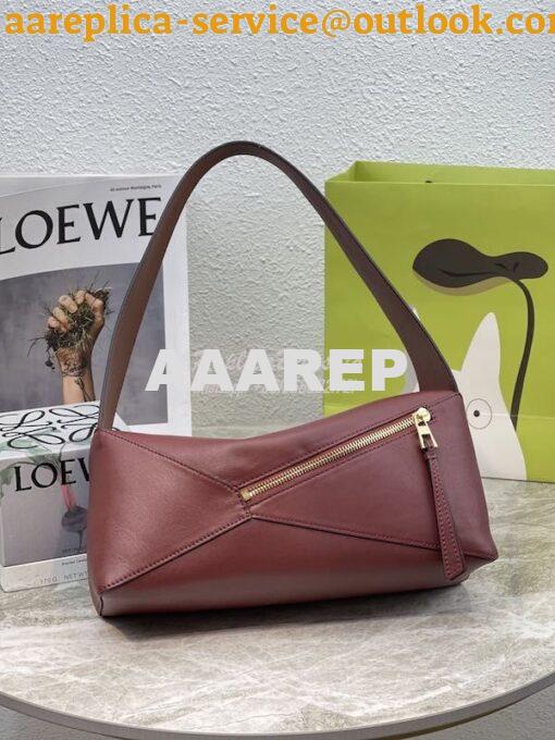 Replica Loewe Puzzle Hobo Bag In Nappa Calfskin A510J67 Burgundy 3