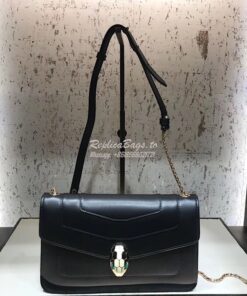 Replica Bvlgari Serpenti Forever Flap Cover Bag 280177 Black