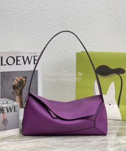 Replica Loewe Puzzle Hobo Bag In Nappa Calfskin A510J67 Purple