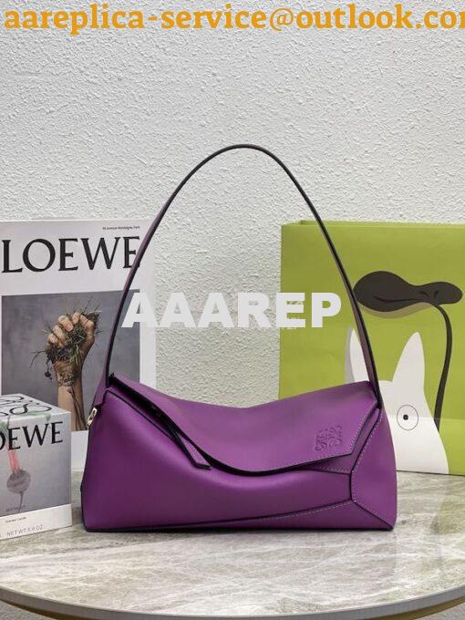 Replica Loewe Puzzle Hobo Bag In Nappa Calfskin A510J67 Purple