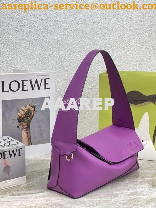 Replica Loewe Puzzle Hobo Bag In Nappa Calfskin A510J67 Purple 2