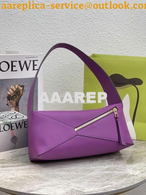 Replica Loewe Puzzle Hobo Bag In Nappa Calfskin A510J67 Purple 3