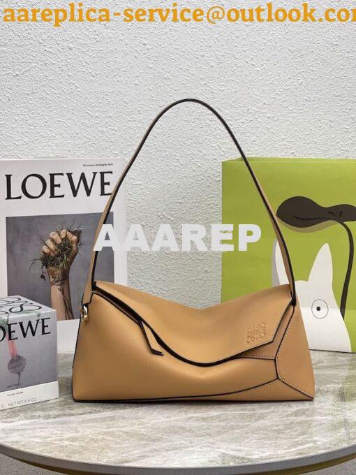 Replica Loewe Puzzle Hobo Bag In Nappa Calfskin A510J67 Warm Dessert