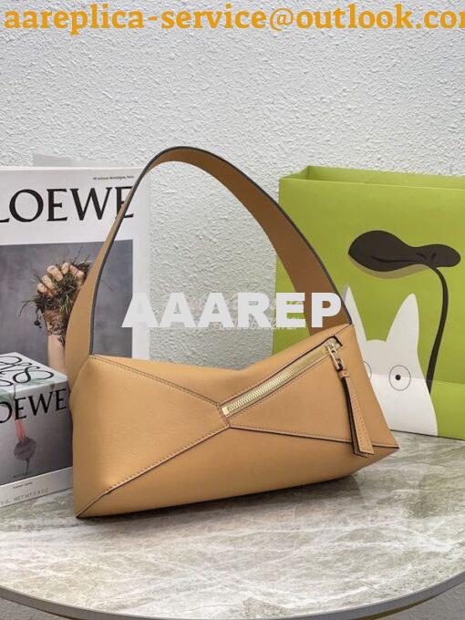 Replica Loewe Puzzle Hobo Bag In Nappa Calfskin A510J67 Warm Dessert 4