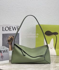 Replica Loewe Puzzle Hobo Bag In Nappa Calfskin A510J67 Avocado Green