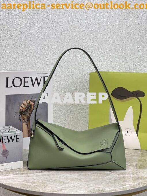 Replica Loewe Puzzle Hobo Bag In Nappa Calfskin A510J67 Avocado Green