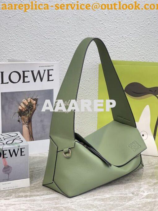 Replica Loewe Puzzle Hobo Bag In Nappa Calfskin A510J67 Avocado Green 2