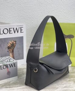 Replica Loewe Puzzle Hobo Bag In Nappa Calfskin A510J67 Black 2