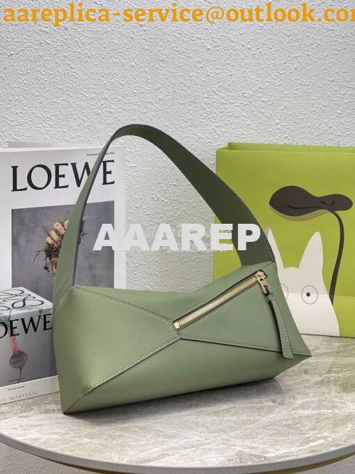 Replica Loewe Puzzle Hobo Bag In Nappa Calfskin A510J67 Avocado Green 4